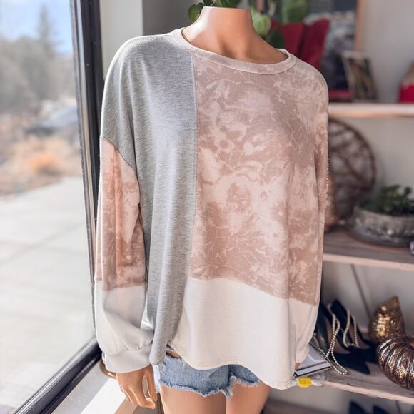 Gilli Colorblock Lightweight Long Sleeve Relaxed Fit Top/Sweatshirt-Women’s S/M - Picture 10 of 10